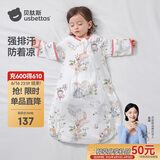贝肽斯儿童睡袋夏季竹棉纱布宝宝睡衣一体婴儿防踢被睡袋前4后2乔兔 L