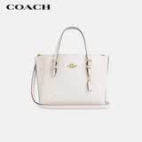 蔻驰（COACH）【品牌直供】女士MOLLIE25中号手提单肩斜挎托特包白色CV965礼物