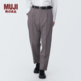 MUJI男式 单褶裤 男士长裤子春款 休闲裤 男装 AE0XIA4S 烟熏棕色 L 175/88A