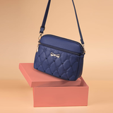 轻鸥2023新款网红小包包女复古迷你百搭单肩包情人节斜跨手提包MHP 爱心刺绣【深蓝色】