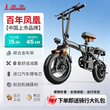 凤凰（Phoenix）折叠电动自行车超长续航代驾电动车成人小型锂电池电瓶车便携助力电单车 豪华版-汽车S级电芯-15A纯电续航45km