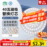雷士（NVC）LED灯盘吸顶灯替换灯芯光源灯珠灯泡圆形灯板40W三色3000K-6500K