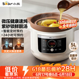 小熊（Bear）电炖锅 电砂锅 电炖盅 炖汤盅煲汤锅 紫砂锅煲汤电炖锅4-6人5L DDG-E50