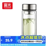 富光双层玻璃杯大容量带茶隔水杯高硼硅泡茶杯子商务男士办公杯480ml