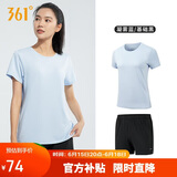 361°运动套装女夏季新款跑步休闲短袖短裤两件套瑜伽服662414001H-5