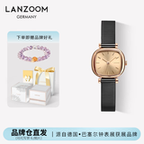 LANZOOM蓝族黑金小方糖手表女【何泓姗同款】满天星情人节生日礼物送女友 【代写贺卡】爆品钢琴带