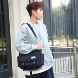 联想平替款草原雕男士斜挎包 大容量潮牌通勤单肩包邮差包女学生书包 黑色【三色可选】