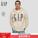 GAP男女装春款logo印花抓绒宽松运动连帽衫卫衣786920 米色 S (165/88A)亚洲尺码