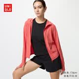 优衣库AIRism高弹力防紫外线拉链连帽开衫女装实测UPF100+483281 14 玛瑙红色 L