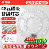 圣伯顿（Shengbodun）led灯盘吸顶灯替换灯芯灯板圆形磁吸模组灯条灯管 48瓦三色变光