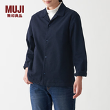 MUJI 男女通用法兰绒开领衬衫长袖休闲百搭衬衣外套纯棉全棉ACA71A1A 藏青色 XXS-XS 150/72A