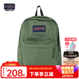 JANSPORT杰斯伯书包轻便双肩包男女旅行包简约背包电脑包学生校园 4QUTKM1军绿色-带侧边袋
