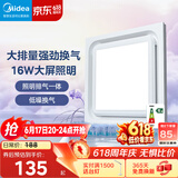 美的（Midea）【顶排】排气扇换气扇照明一体浴室厨房卫生间吊顶排风1级能效J2P