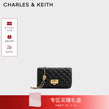 CHARLES&KEITH经典菱格链条小方单肩斜挎包包女包生日礼物送女友CK2-70160131 Black黑色 小包