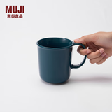 MUJI炻瓷 马克杯 水杯杯子 桌面 带把手 咖啡杯 家用 深蓝色 L 490ml