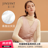 金三塔商场同款金三塔保暖内衣女绗缝冬保暖背心马甲上装 V领-裸粉 M