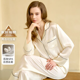 丝界真丝睡衣女100%桑蚕丝简约纯色凉感情侣家居服礼物七夕情人节礼物