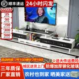 壹品帆诚【24小时闪发】茶几客厅简约茶几电视柜组合套装客厅茶几 四抽电视柜（白+黑抽+黑玻） 钢化玻璃桌面