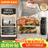 苏泊尔（SUPOR）电蒸锅 可拆洗分体式水箱  多功能家用电热锅 14L大容量双层蒸笼多用途锅ZN30FC966