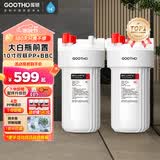 GOOTHO大白瓶前置过滤器 全屋家用自来水过滤净水器大通量大蓝瓶中央过滤通用滤芯除余氯阻垢 10寸双联增强抑菌【PP+BBC】