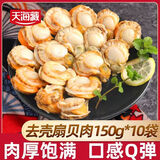 天海藏去壳扇贝肉无冰衣无沙净重150g*10袋 带黄大个 烧烤火锅 源头直发