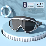 捷虎成人泳镜近视高清防水防雾游泳眼镜泳帽套装男女士潜水镜游泳装备 8228电镀黑银【0-800度可选】