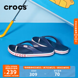 CROCS卡骆驰贝雅卡骆班人字拖运动拖鞋男鞋女鞋居家人字拖|205393 深蓝/辣椒红-4CC 45 (290mm)