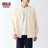 MUJI 男式 棉水洗牛津 立领衬衫 纯棉全棉 ACA40C2S 原色 XL 180/104A