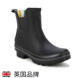 EVERCREATURES英国雨鞋女雨靴成人水靴防滑水鞋黑色时尚雨鞋低帮橡胶雨鞋 女款 全黑哑光低帮12ABK 38 UK5