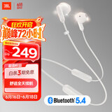 JBL TUNE 235BT 半入耳式耳机颈挂式蓝牙耳机带耳麦防水设计适用苹果小米 毕业送女友礼物 白色