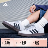 adidas「T头鞋」VL COURT复古休闲板鞋德训鞋男女阿迪达斯轻运动 浅灰/黑色/金属银   38