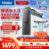 海尔（Haier）净水器鲜活水pro+1200G瞬时1400G抑菌滤芯触控龙头双出水厨房专用台下母婴直饮净水机R883
