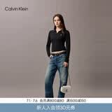 Calvin Klein休闲通勤单肩包礼物链条包包金属字母旋扣翻盖CK女包斜挎马鞍包