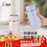 希诺（heenoor）保温杯女士便携304不锈钢创意水杯迷你高颜值可爱杯子时尚茶杯 【限定款·全新配色】暮云粉300ml