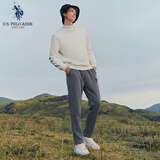 U.S. POLO ASSN.运动裤加绒男士休闲裤冬季保暖男裤宽松卫裤保罗裤子 灰色（平XL