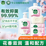 滴露（Dettol）洗手液健康抑菌补充装替换装 滋润倍护瓶袋装可选 有效抑菌99.99% 【性价比之王】滋润500g*2+香皂105g*2