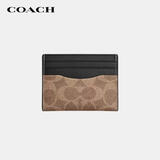 蔻驰（COACH）【品牌直供】男士钱包卡包短款多卡位棕黄色拼黑色CW366礼物