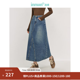 茵曼（INMAN）【100%棉】绣花立领休闲衬衫2026秋季女装新款宽松长袖衬衣上衣 牛仔蓝半身裙-18438189 L （裤子 28码）