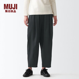 MUJI女式 亚麻 灯笼裤 裤子 长裤 休闲裤 萝卜裤 BEG09C2S 黑色 M(160/66A)