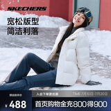 斯凯奇2025冬季保暖时尚百搭男女同款羽绒外套P423U038
