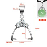 潮尚美银扣头吊坠扣银饰配件弹簧扣玉扣子卡扣项链扣接头手链锁扣螺丝扣 圆珠扣/s925银