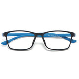 李绅 近视眼镜框男女通用超轻全框板材经典款眼镜架 6002黑蓝 眼镜框+无度数镜片