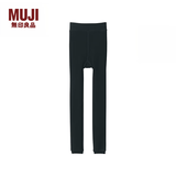 MUJI 女式 里抓绒厚款收腿裤打底裤女款紧身裤保暖25年冬季女装 黑色 L (身高160-165 臀围95-100)