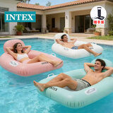 INTEX充气靠背扶手浮排水上冲浪沙床网眼躺椅戏水板玩具漂浮床6801随机
