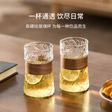 忆壶茶（YIHUTEA）茶杯家用待客防烫茶杯套装新中式果汁杯咖啡杯耐高温玻璃杯2只装