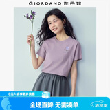 佐丹奴短袖T恤女新款纯棉浪漫主题花朵印花圆领休闲上衣05396386