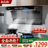 志高（CHIGO）【政府补贴15%】家用油烟机顶侧双吸抽油烟机28m³大吸力 自动升降语音 一级能效 T505 可配燃气灶