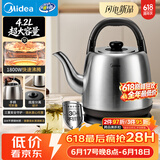 美的（Midea）电热水壶烧水壶食品级304不锈钢内胆1800W速热分离式底座2-4人4.2L大容量 MK-SH42X3【价保618】