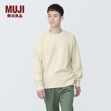 MUJI男式 可水洗棱纹编织圆领毛衣 针织衫 AA0QEA4S 米白色 M (170/92A)