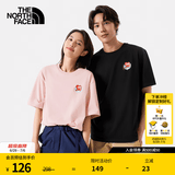 北面（The North Face）短袖T恤男女同款运动舒适宽松休闲透气印花系列半袖 8CSY柔雾粉男款 XL